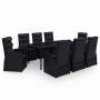Juego de comedor de jardín 9 piezas con cojines negro de , Conjuntos de jardín - Ref: Foro24-3099484, Precio: 1,00 €, Descuen...