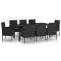 Juego de comedor de jardín 9 piezas negro de , Conjuntos de jardín - Ref: Foro24-3099618, Precio: 726,45 €, Descuento: -5%%