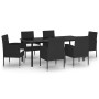 Juego de comedor para jardín 7 piezas negro de , Conjuntos de jardín - Ref: Foro24-3099605, Precio: 480,48 €, Descuento: -5%%
