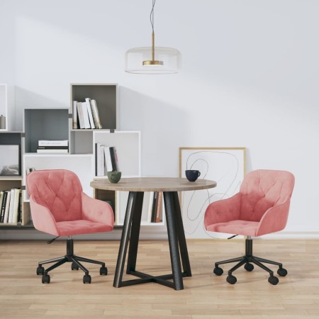 Sillas de comedor giratorias 2 unidades terciopelo rosa de , Sillas de comedor - Ref: Foro24-3103425, Precio: 182,65 €, Descu...