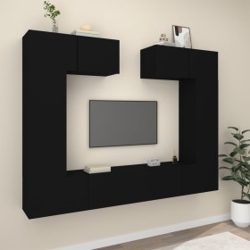 Set de muebles para TV 6 piezas madera contrachapada negro de , Muebles TV - Ref: Foro24-3114463, Precio: 262,12 €, Descuento...