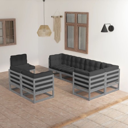 Muebles de jardín 8 pzas y cojines madera maciza pino de vidaXL, Conjuntos de jardín - Ref: Foro24-3076716, Precio: 721,73 €,...