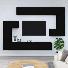 Mueble de pared para TV madera contrachapada negro de , Muebles TV - Ref: Foro24-3114591, Precio: 367,32 €, Descuento: -5%%
