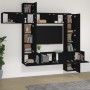 Set de muebles de TV 9 piezas madera contrachapada negro de , Muebles TV - Ref: Foro24-3114655, Precio: 383,12 €, Descuento: ...