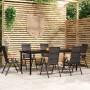 Juego de comedor para jardín 7 piezas negro de , Conjuntos de jardín - Ref: Foro24-3099117, Precio: 594,67 €, Descuento: %