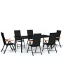 Juego de comedor para jardín 7 piezas negro de , Conjuntos de jardín - Ref: Foro24-3099117, Precio: 594,67 €, Descuento: %