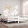 Estructura de cama con cabecero madera maciza blanco 200x200cm de vidaXL, Camas y somieres - Ref: Foro24-3195307, Precio: 159...