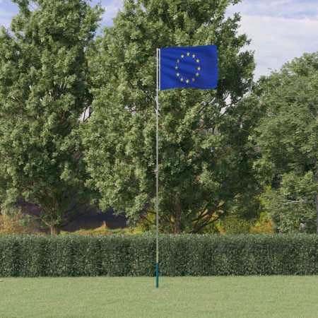 Mástil y bandera de Europa aluminio 5,55 m de , Banderas y mangas de viento - Ref: Foro24-3147144, Precio: 63,89 €, Descuento: %
