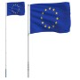 Mástil y bandera de Europa aluminio 5,55 m de , Banderas y mangas de viento - Ref: Foro24-3147144, Precio: 63,89 €, Descuento: %