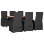 Set de comedor de jardín 7 pzas y cojines ratán sintético negro de , Conjuntos de jardín - Ref: Foro24-3157602, Precio: 1,00 ...