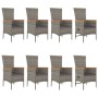 Set comedor jardín 9 pzas y cojines ratán sintético gris de , Conjuntos de jardín - Ref: Foro24-3157544, Precio: 901,75 €, De...
