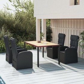 Set de muebles jardín 5 pzas con cojines ratán sintético negro de , Conjuntos de jardín - Ref: Foro24-3157600, Precio: 784,53...