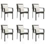 Set de comedor de jardín 7 pzas y cojines ratán sintético negro de , Conjuntos de jardín - Ref: Foro24-3185111, Precio: 560,9...