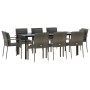 Set comedor jardín 9 pzas y cojines ratán sintético negro gris de , Conjuntos de jardín - Ref: Foro24-3185118, Precio: 738,51...
