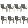 Set comedor jardín 9 pzas y cojines ratán sintético negro gris de , Conjuntos de jardín - Ref: Foro24-3185118, Precio: 738,51...