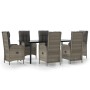 Set comedor jardín 7 pzas y cojines ratán sintético negro gris | Foro24.es | Tu tienda online para hogar, jardín y más Foro24.es