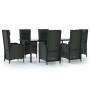 Set de comedor de jardín 7 pzas y cojines ratán sintético negro de , Conjuntos de jardín - Ref: Foro24-3185193, Precio: 926,1...