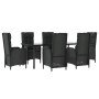 Set de comedor de jardín 7 pzas y cojines ratán sintético negro de , Conjuntos de jardín - Ref: Foro24-3185193, Precio: 926,1...