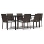 Juego comedor jardín 7 piezas y cojines ratán sintético y acero de , Conjuntos de jardín - Ref: Foro24-3186965, Precio: 486,7...