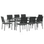 Juego comedor jardín 9 piezas y cojines ratán sintético y acero de , Conjuntos de jardín - Ref: Foro24-3187030, Precio: 553,4...