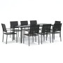 Juego de comedor para jardín 9 piezas ratán sintético y acero de , Conjuntos de jardín - Ref: Foro24-3187032, Precio: 538,37 ...