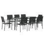 Juego de comedor para jardín 9 piezas ratán sintético y acero de , Conjuntos de jardín - Ref: Foro24-3187032, Precio: 538,37 ...