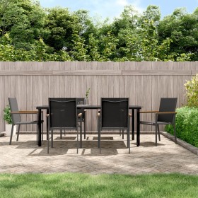 Juego de comedor para jardín 7 piezas acero y textilene negro de , Conjuntos de jardín - Ref: Foro24-3187047, Precio: 479,83 ...