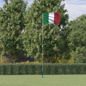 Mástil y bandera de Italia aluminio 5,55 m de , Banderas y mangas de viento - Ref: Foro24-3147127, Precio: 64,03 €, Descuento: %
