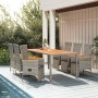 Set comedor jardín 7 pzas y cojines ratán sintético gris de , Conjuntos de jardín - Ref: Foro24-3157559, Precio: 806,05 €, De...