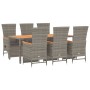 Set comedor jardín 7 pzas y cojines ratán sintético gris de , Conjuntos de jardín - Ref: Foro24-3157559, Precio: 806,05 €, De...