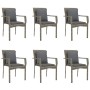 Set comedor jardín 7 pzas y cojines ratán sintético negro gris de , Conjuntos de jardín - Ref: Foro24-3185105, Precio: 559,65...