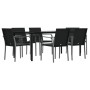 Juego comedor jardín 7 piezas y cojines ratán sintético y acero de , Conjuntos de jardín - Ref: Foro24-3186967, Precio: 521,3...