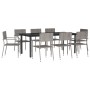 Juego de comedor jardín 9 pzas ratán sintético acero gris negro de , Conjuntos de jardín - Ref: Foro24-3203303, Precio: 373,8...