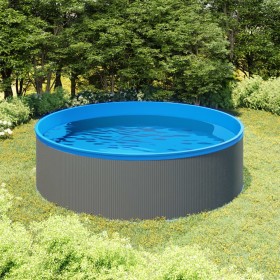 Piscina de chapoteo con skimmer colgante y bomba 350x90 cm gris de , Piscinas - Ref: Foro24-3070801, Precio: 472,55 €, Descue...