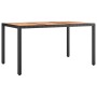 Mesa de jardín ratán PE negro y superficie madera maciza acacia de , Mesas de jardín - Ref: Foro24-319551, Precio: 174,30 €, ...
