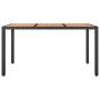 Mesa de jardín ratán PE negro y superficie madera maciza acacia de , Mesas de jardín - Ref: Foro24-319551, Precio: 174,30 €, ...