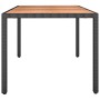 Mesa de jardín ratán PE negro y superficie madera maciza acacia de , Mesas de jardín - Ref: Foro24-319551, Precio: 174,30 €, ...