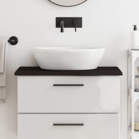 Encimera baño madera maciza tratada marrón oscuro 80x40x2 cm de , Encimeras - Ref: Foro24-3156212, Precio: 47,24 €, Descuento...