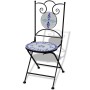 Sillas de jardín bistró plegables 2 uds cerámica azul y blanco de , Sillas de jardín - Ref: Foro24-41531, Precio: 152,27 €, D...
