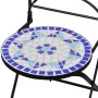 Sillas de jardín bistró plegables 2 uds cerámica azul y blanco de , Sillas de jardín - Ref: Foro24-41531, Precio: 152,27 €, D...