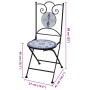Sillas de jardín bistró plegables 2 uds cerámica azul y blanco de , Sillas de jardín - Ref: Foro24-41531, Precio: 152,27 €, D...