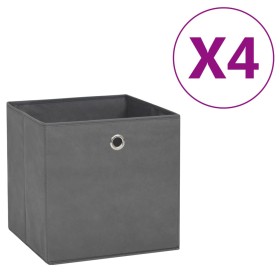 Cajas de almacenaje 4 uds tela no tejida gris 28x28x28 cm de , Cestas para almacenaje - Ref: Foro24-325191, Precio: 22,65 €, ...