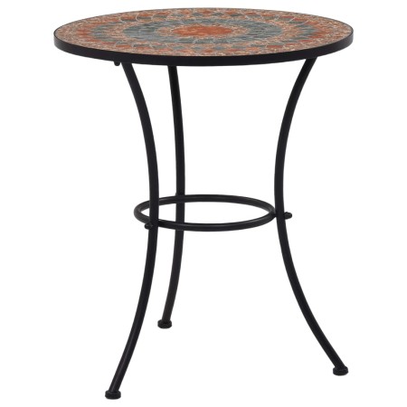 Mesa bistró de mosaico cerámica naranja/gris 60 cm de , Mesas de jardín - Ref: Foro24-46717, Precio: 90,64 €, Descuento: %