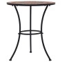Mesa bistró de mosaico cerámica naranja/gris 60 cm de , Mesas de jardín - Ref: Foro24-46717, Precio: 90,64 €, Descuento: %