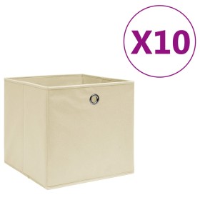Cajas de almacenaje 10 uds tela no tejida crema 28x28x28 cm de , Cestas para almacenaje - Ref: Foro24-325217, Precio: 42,50 €...