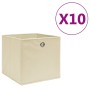 Cajas de almacenaje 10 uds tela no tejida crema 28x28x28 cm de , Cestas para almacenaje - Ref: Foro24-325217, Precio: 42,50 €...