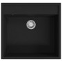 Fregadero de cocina con rebosadero granito negro de , Fregaderos - Ref: Foro24-147061, Precio: 157,07 €, Descuento: %