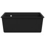 Fregadero de cocina con rebosadero granito negro de , Fregaderos - Ref: Foro24-147061, Precio: 157,07 €, Descuento: %