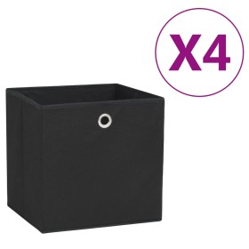 Cajas de almacenaje 4 uds tela no tejida negro 28x28x28 cm de , Cestas para almacenaje - Ref: Foro24-325187, Precio: 22,65 €,...