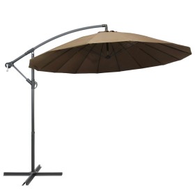 Sombrilla colgante con palo de aluminio taupe 3 m de , Sombrillas - Ref: Foro24-47223, Precio: 131,16 €, Descuento: %